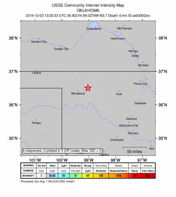 Did You Feel It? map: shaking reported by the public