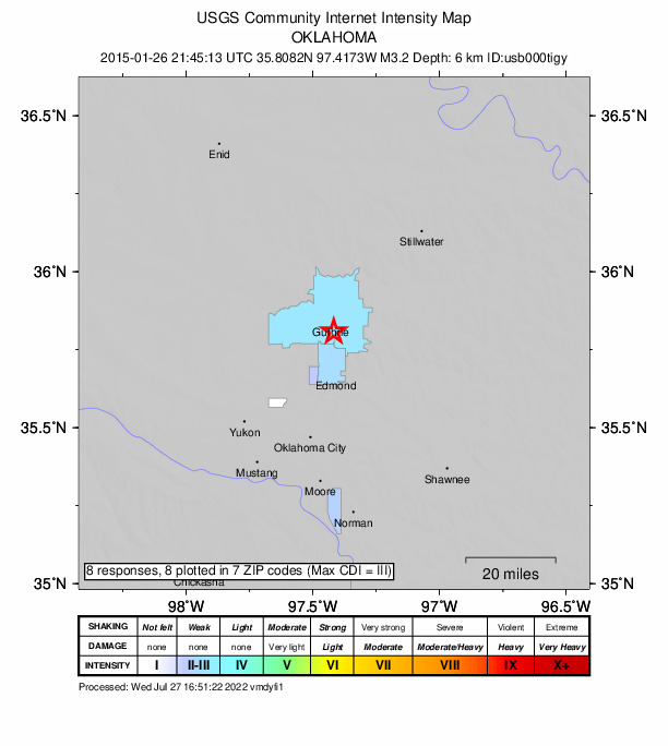 Did You Feel It? map: shaking reported by the public