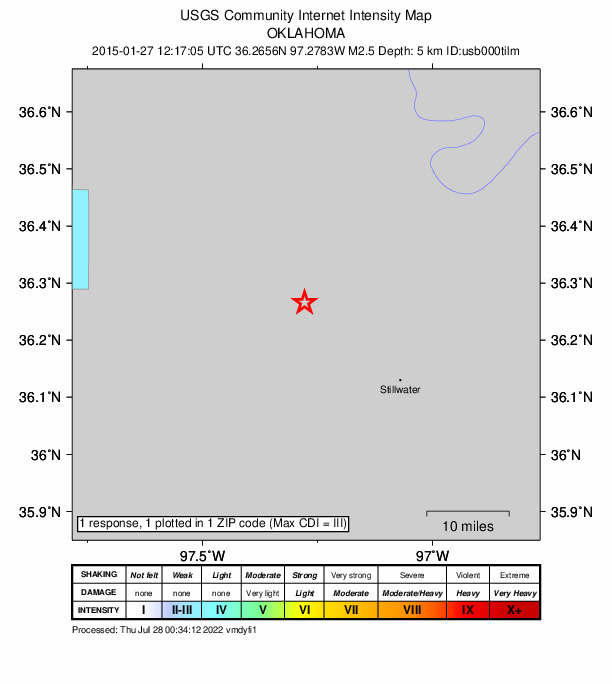 Did You Feel It? map: shaking reported by the public