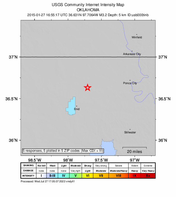 Did You Feel It? map: shaking reported by the public