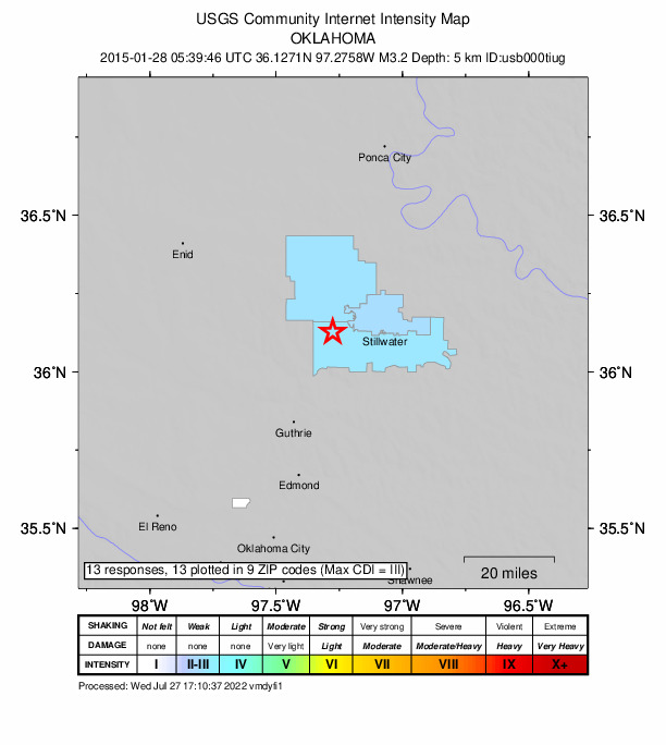 Did You Feel It? map: shaking reported by the public