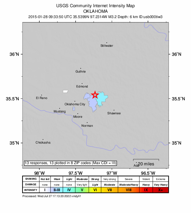 Did You Feel It? map: shaking reported by the public