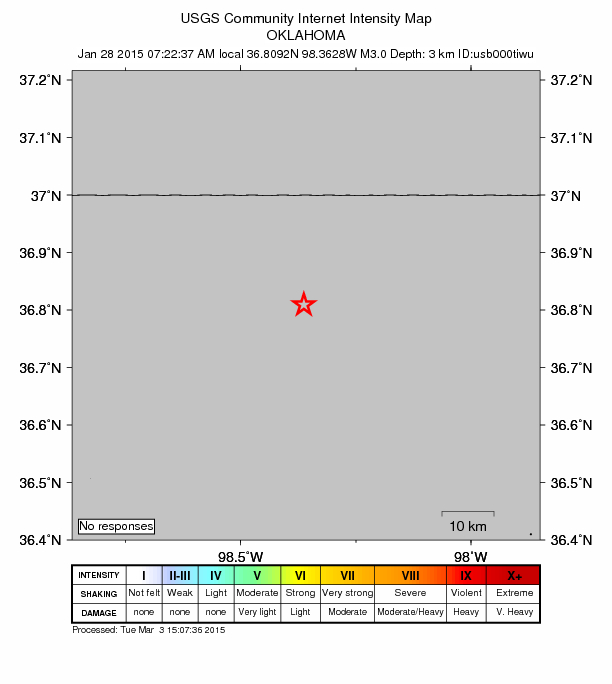 Did You Feel It? map: shaking reported by the public