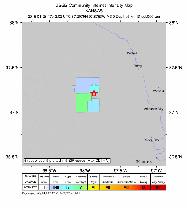 Did You Feel It? map: shaking reported by the public