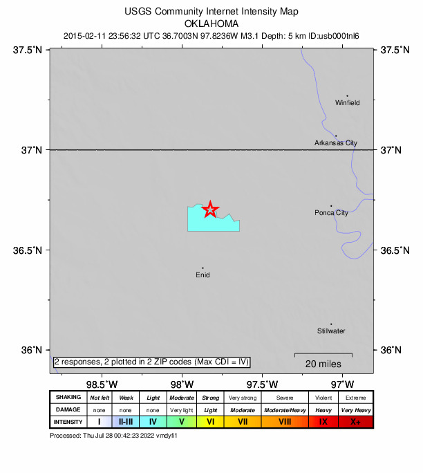 Did You Feel It? map: shaking reported by the public