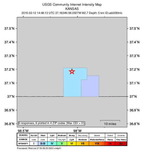 Did You Feel It? map: shaking reported by the public