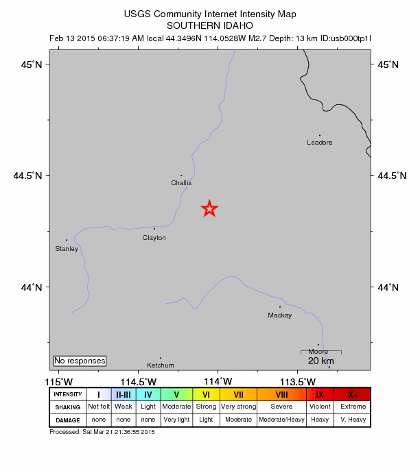 Did You Feel It? map: shaking reported by the public