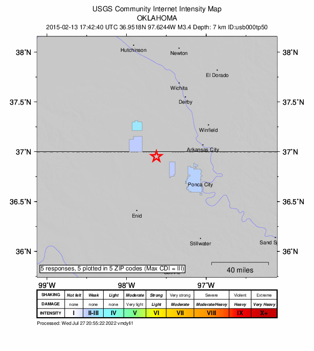 Did You Feel It? map: shaking reported by the public