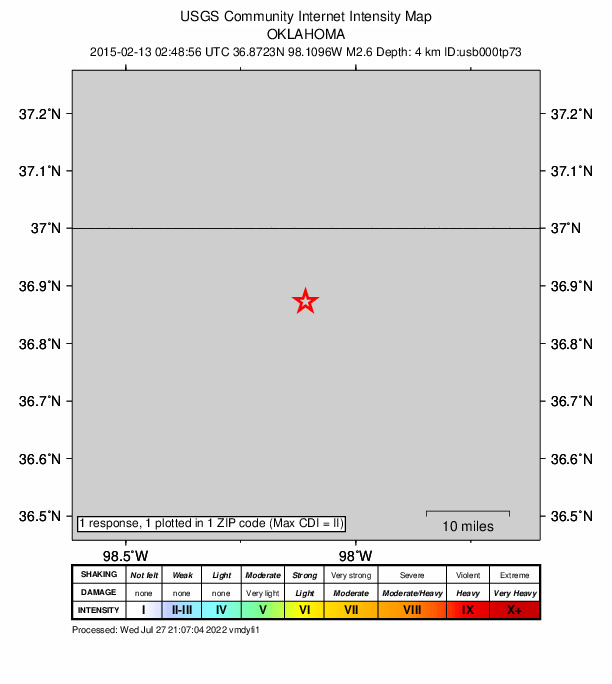 Did You Feel It? map: shaking reported by the public