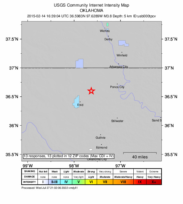 Did You Feel It? map: shaking reported by the public