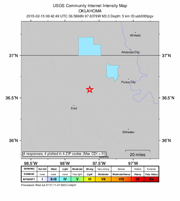 Did You Feel It? map: shaking reported by the public
