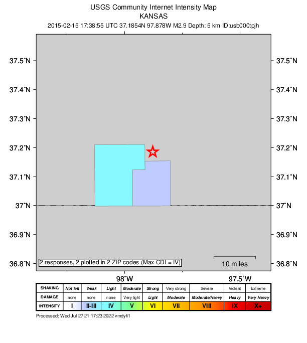 Did You Feel It? map: shaking reported by the public