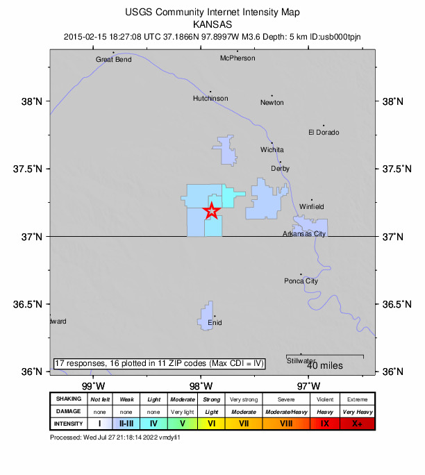Did You Feel It? map: shaking reported by the public