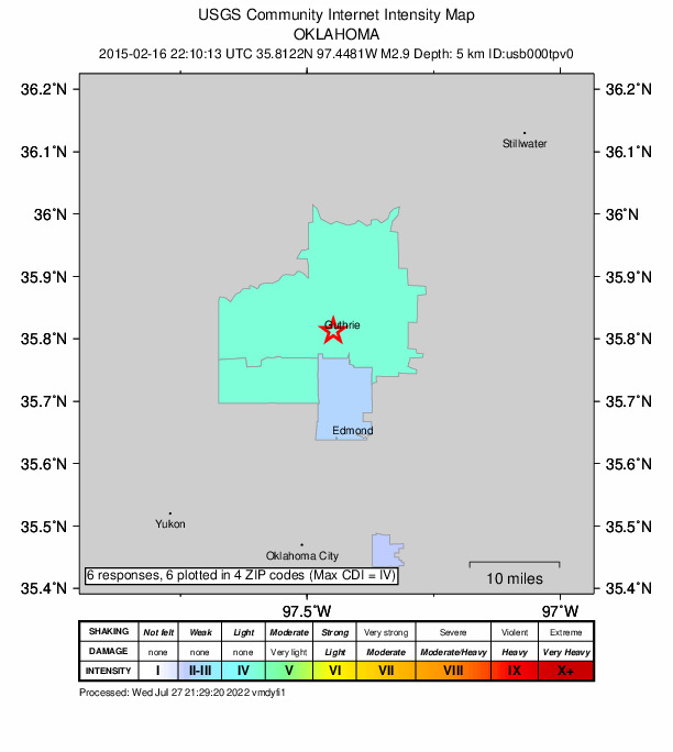 Did You Feel It? map: shaking reported by the public