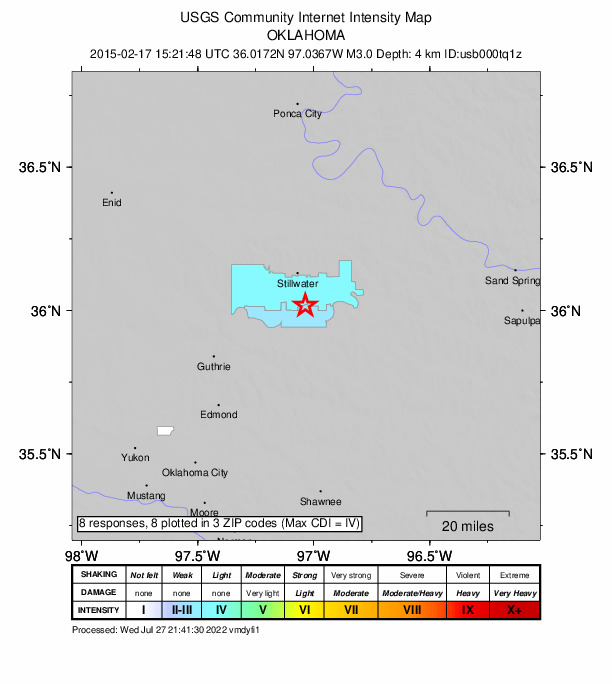 Did You Feel It? map: shaking reported by the public