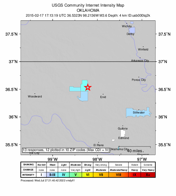Did You Feel It? map: shaking reported by the public