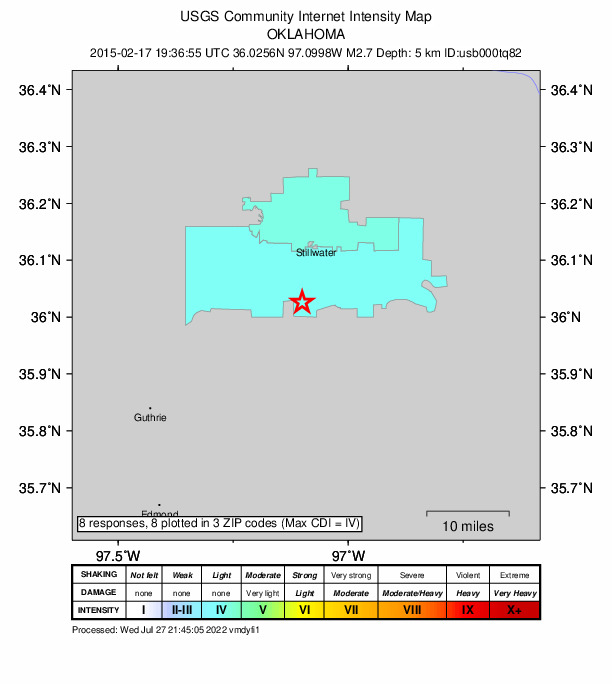 Did You Feel It? map: shaking reported by the public