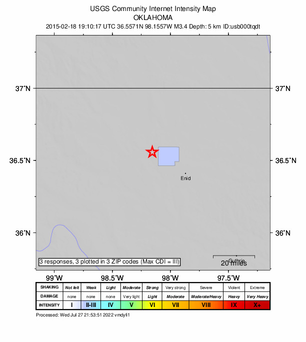 Did You Feel It? map: shaking reported by the public
