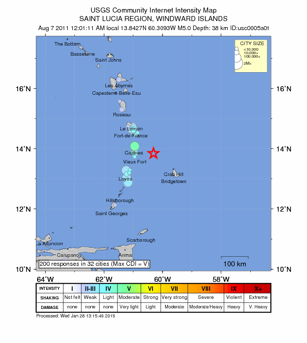 Did You Feel It? map: shaking reported by the public