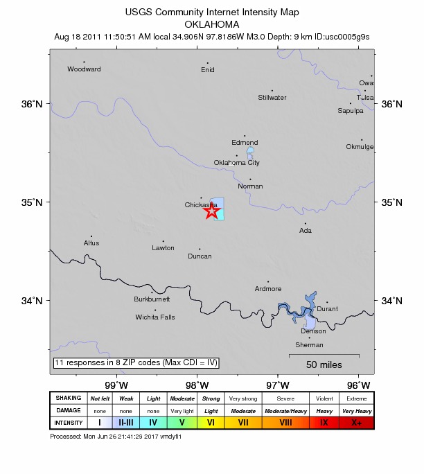 Did You Feel It? map: shaking reported by the public