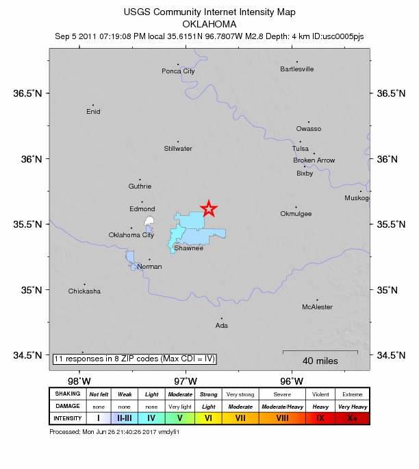 Did You Feel It? map: shaking reported by the public