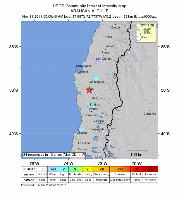 Did You Feel It? map: shaking reported by the public