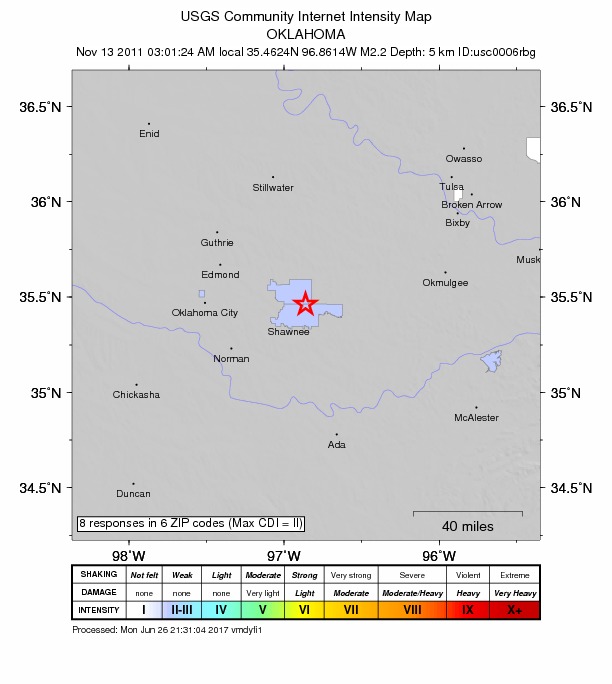 Did You Feel It? map: shaking reported by the public