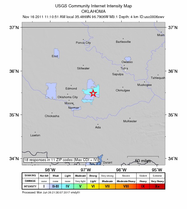Did You Feel It? map: shaking reported by the public