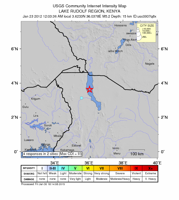 Did You Feel It? map: shaking reported by the public