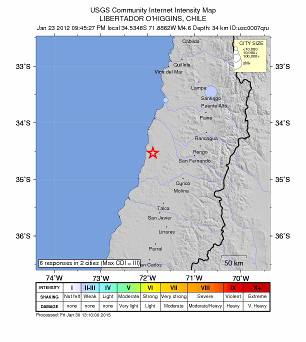 Did You Feel It? map: shaking reported by the public