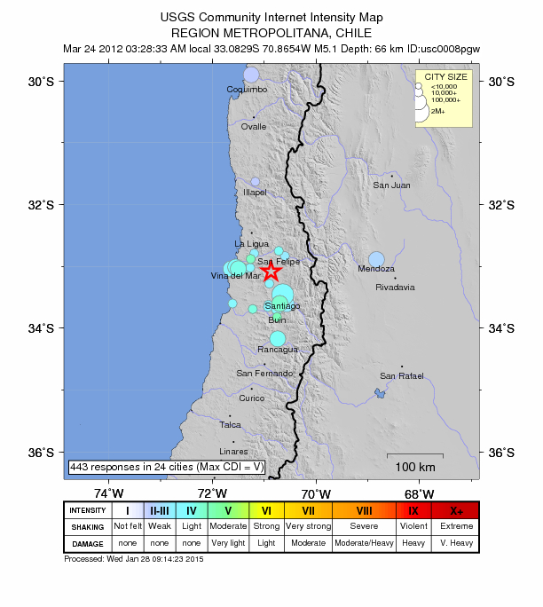 Did You Feel It? map: shaking reported by the public