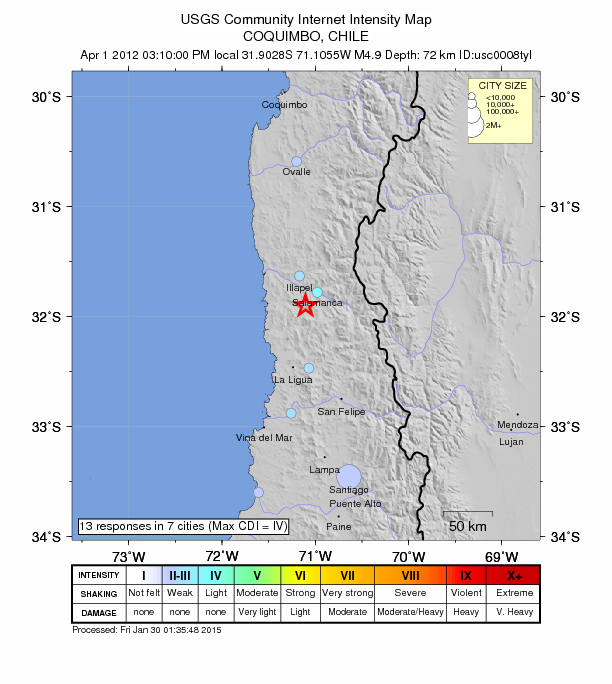 Did You Feel It? map: shaking reported by the public