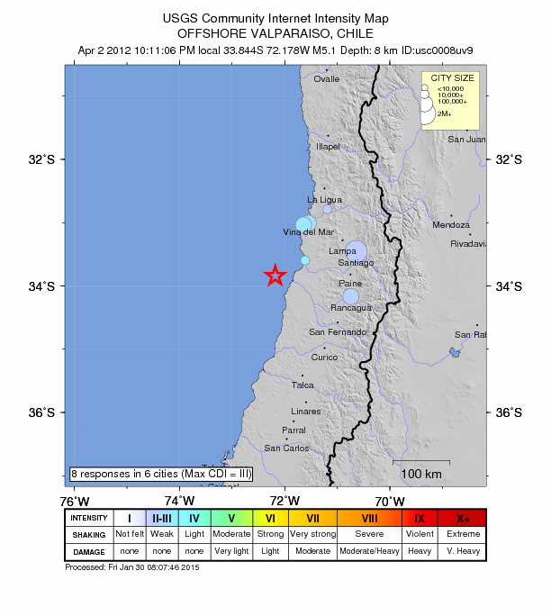 Did You Feel It? map: shaking reported by the public