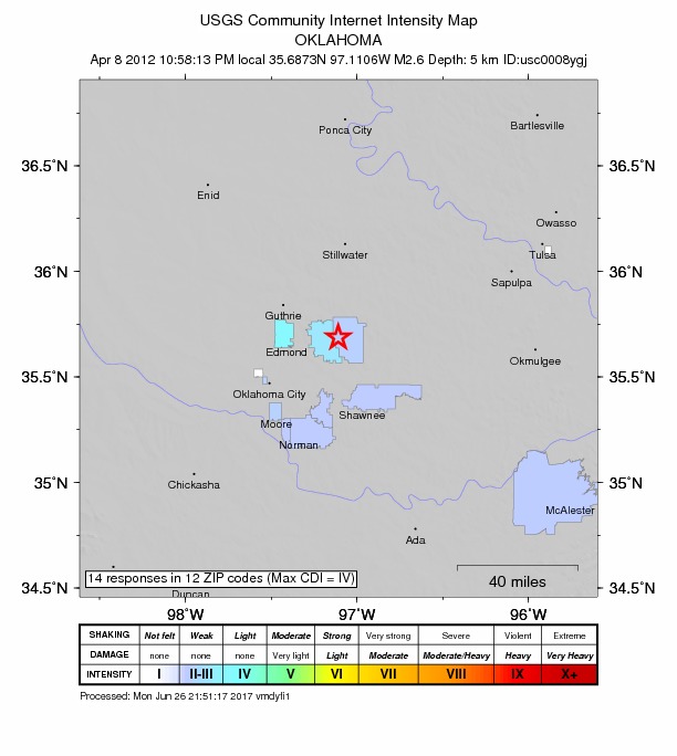 Did You Feel It? map: shaking reported by the public