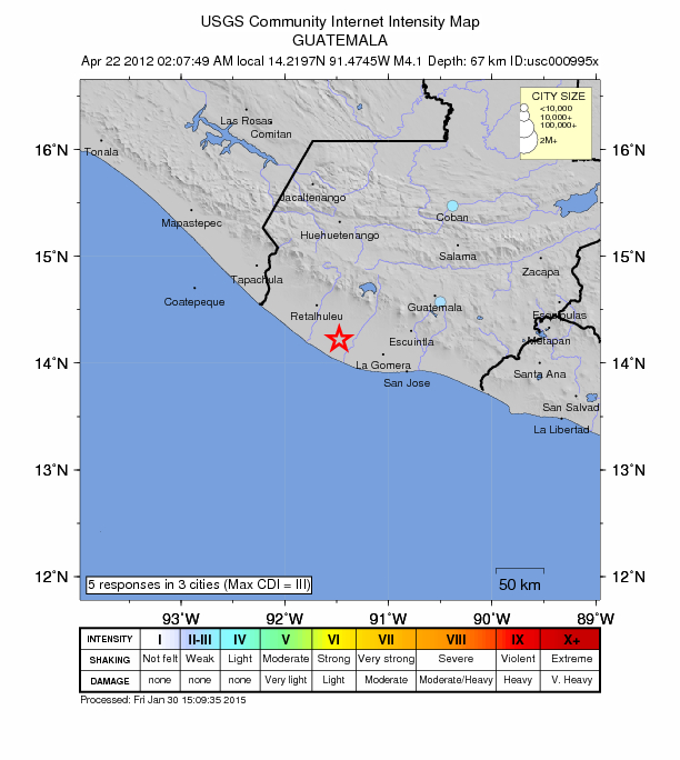 Did You Feel It? map: shaking reported by the public