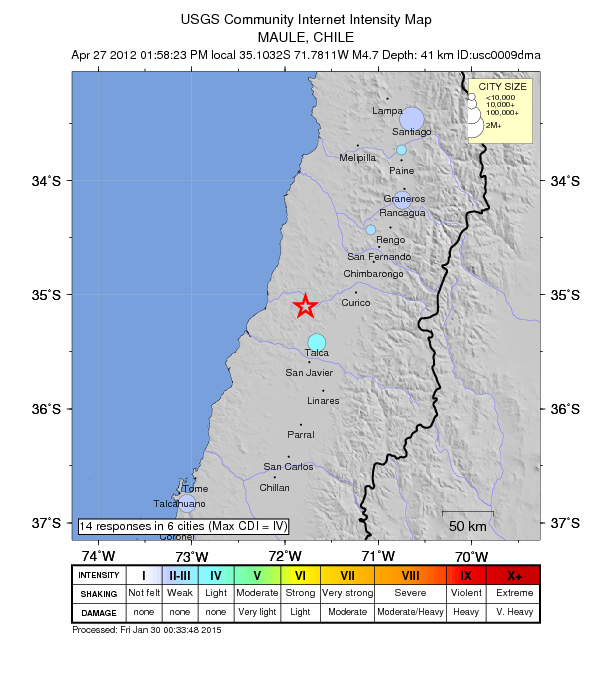 Did You Feel It? map: shaking reported by the public