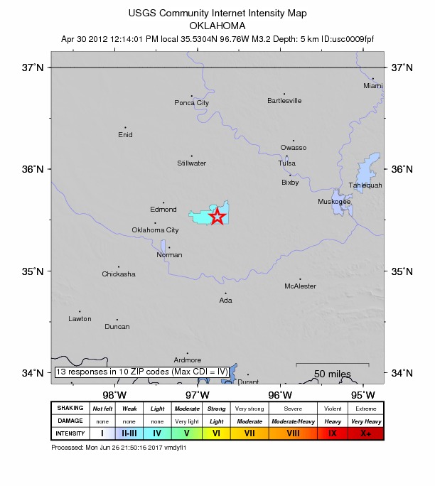 Did You Feel It? map: shaking reported by the public