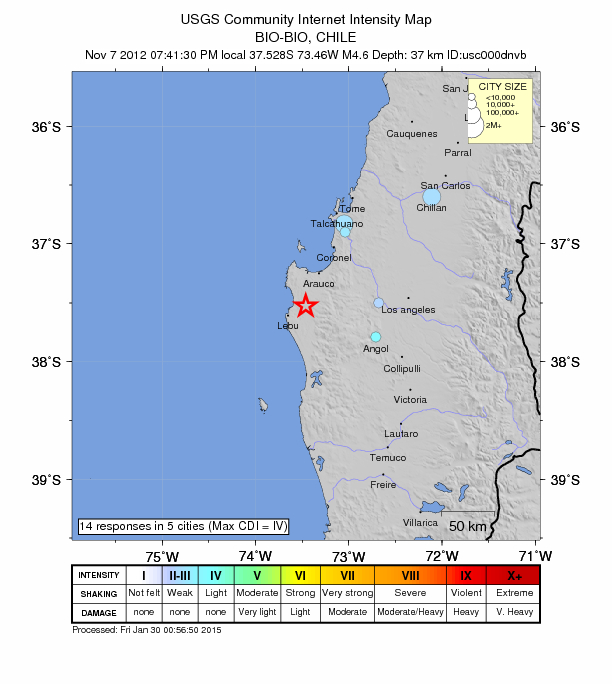 Did You Feel It? map: shaking reported by the public