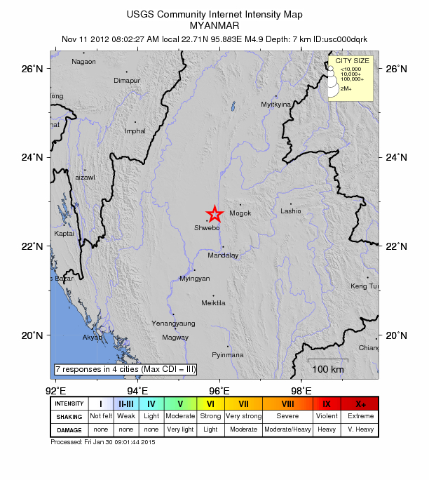 Did You Feel It? map: shaking reported by the public