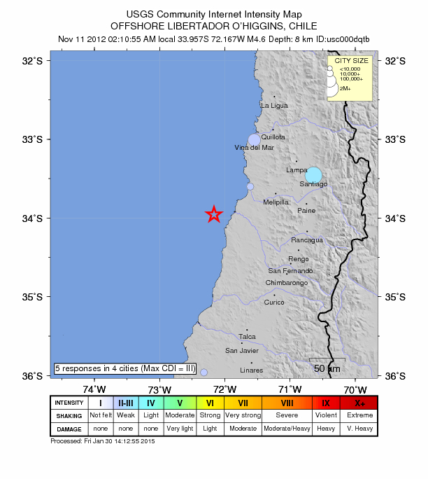 Did You Feel It? map: shaking reported by the public