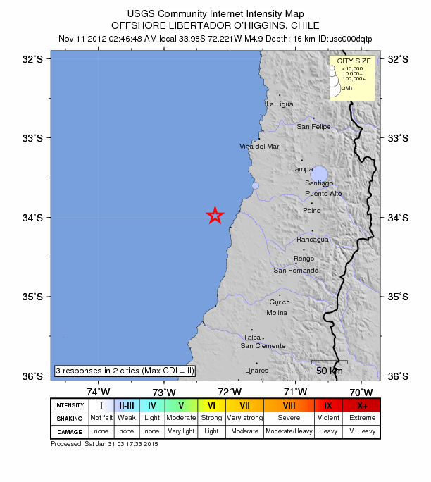Did You Feel It? map: shaking reported by the public