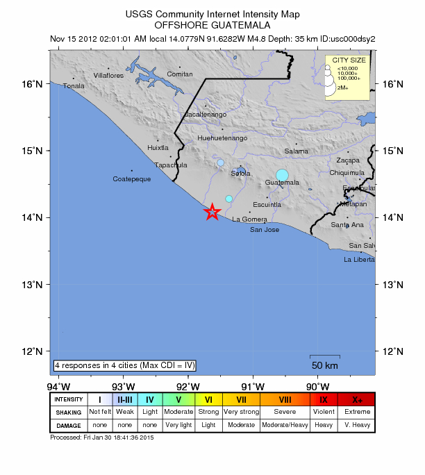 Did You Feel It? map: shaking reported by the public