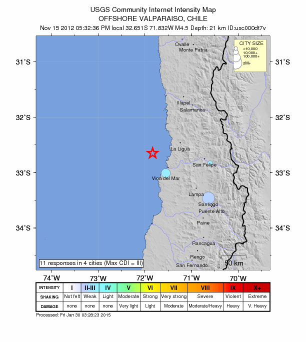 Did You Feel It? map: shaking reported by the public