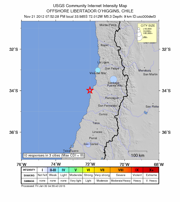 Did You Feel It? map: shaking reported by the public