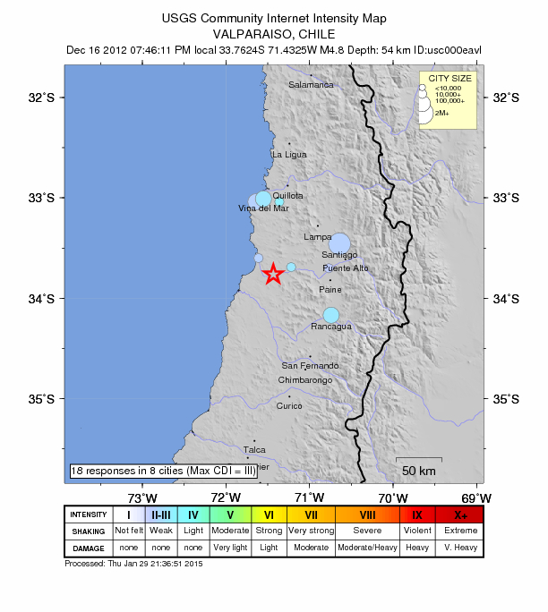 Did You Feel It? map: shaking reported by the public