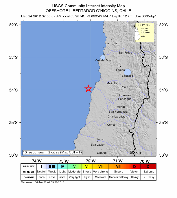 Did You Feel It? map: shaking reported by the public