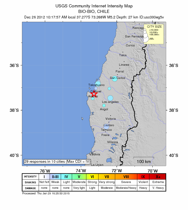 Did You Feel It? map: shaking reported by the public