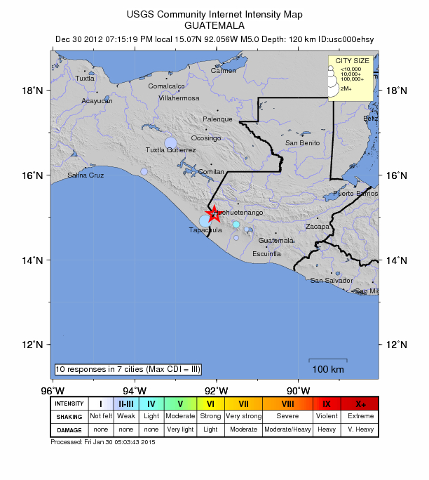 Did You Feel It? map: shaking reported by the public