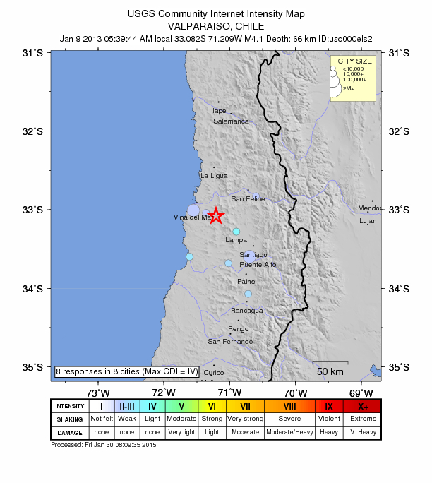 Did You Feel It? map: shaking reported by the public