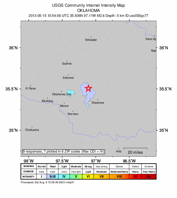 Did You Feel It? map: shaking reported by the public